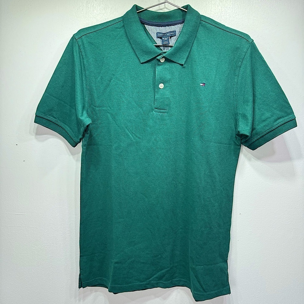Tommy Hilfiger Boys Botanical Garden Dark Green Golf Shirt Youth Size XL 20 NEW